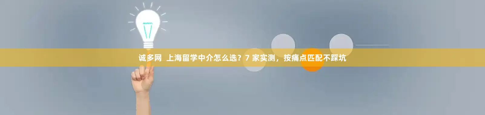 诚多网  上海留学中介怎么选？7 家实测，按痛点匹配不踩坑